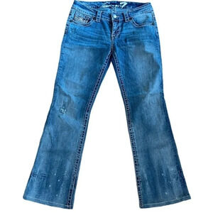 Seven7 Jeans Wide Boot Cut Thick embroidered stitch Size 28